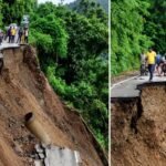 डिमटा बैंड के पास NH-707A का एक बड़ा हिस्सा क्षतिग्रस्त, दोनों तरफ से यातायात पूरी तरह ठप